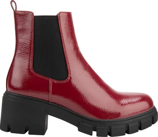 Bota Moto Charol Corrugado Suela Track