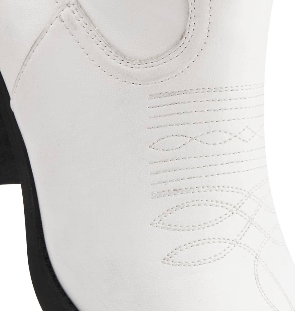 Bota Vaquera Pu Con Bordado Punta Cuadrada