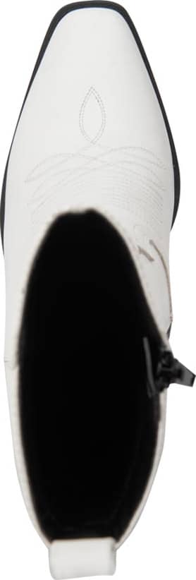 Bota Vaquera Pu Con Bordado Punta Cuadrada