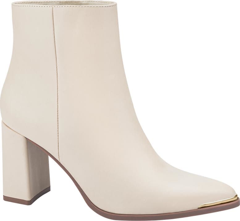 Bota Vestir Pu Con Tacón Placa En Punta