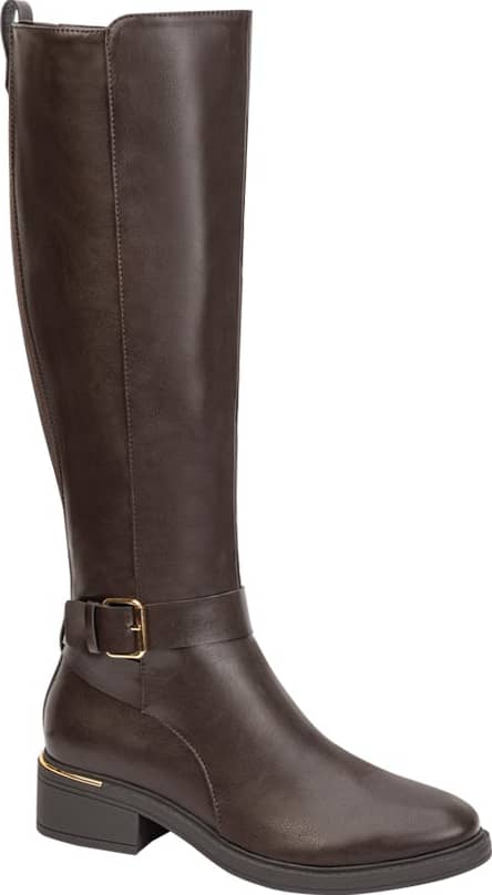 Bota Montar Pu Con Placa En Tacón