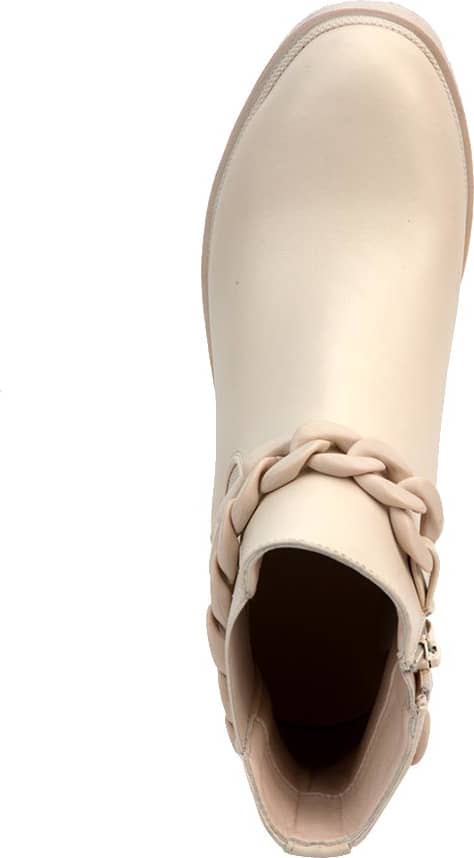 Bota Moto Pu Cadena Mono Color De Tacón