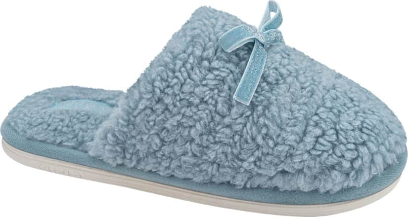 Pantufla Sueco Peluche Con Moño