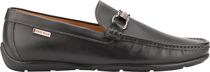 Zapatos casuales caballero negro piel Perry Ellis modelo 6554