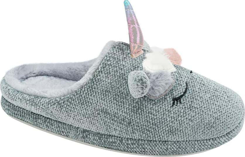 Pantufla Sueco Tejido Unicornio