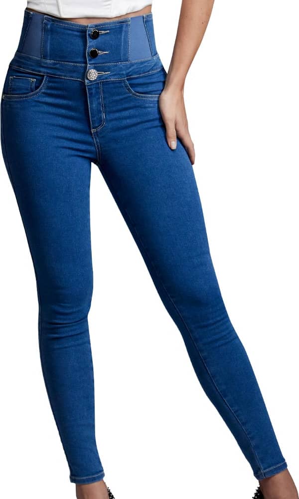 Jeans Corte Semicampana Cintura Super Alta