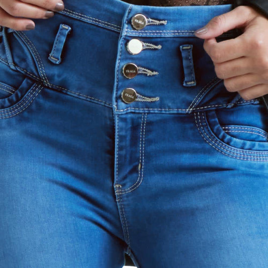 Jeans Super Skinny Cintura Alta