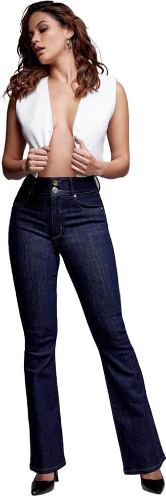 JEANS CORTE SEMICAMPANA CINTURA ALTA