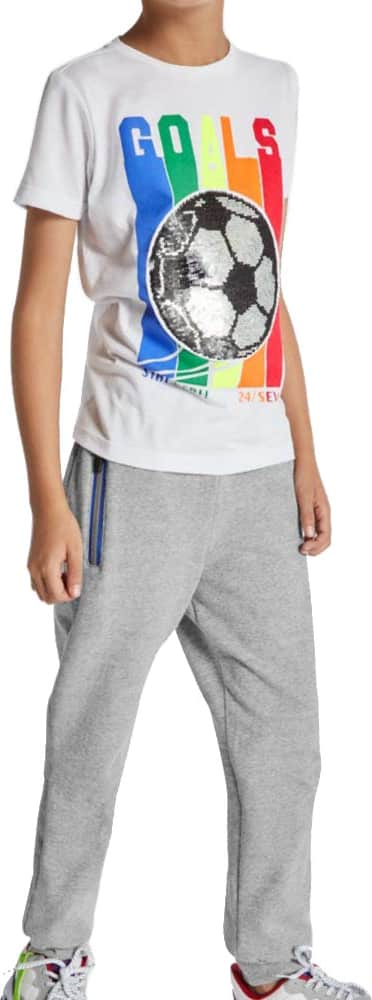 Conjunto 2 Pzas Playera Y Jogger Lentejuela Reversible