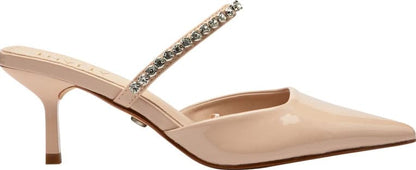 ZAPATILLA MULES TACÓN ASIMÉTRICO ADORNO BRILLO