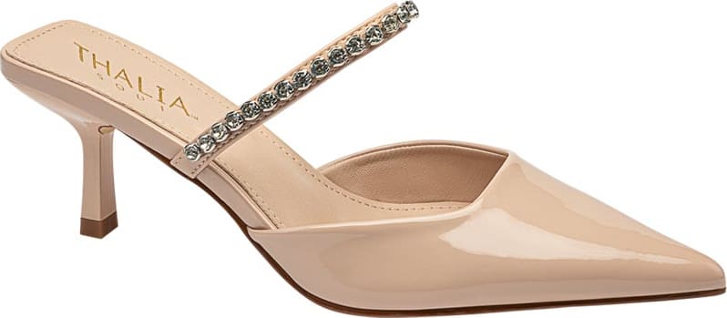 ZAPATILLA MULES TACÓN ASIMÉTRICO ADORNO BRILLO