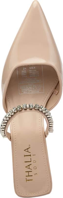 ZAPATILLA MULES TACÓN ASIMÉTRICO ADORNO BRILLO