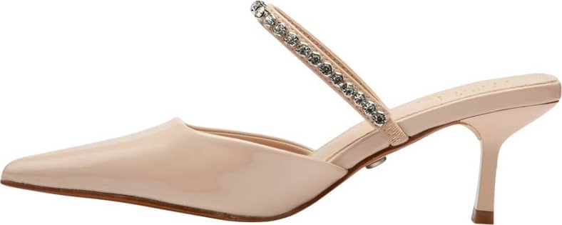 ZAPATILLA MULES TACÓN ASIMÉTRICO ADORNO BRILLO