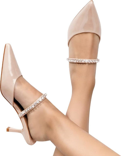 ZAPATILLA MULES TACÓN ASIMÉTRICO ADORNO BRILLO