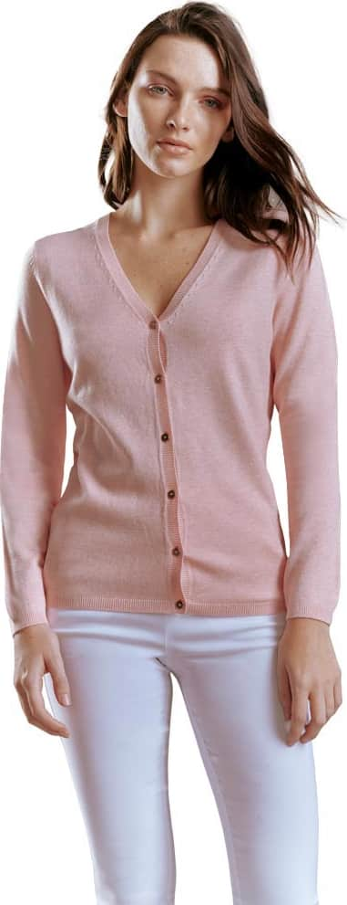 SWEATER BASICO ABIERTO CON BOTONES CUELLO V