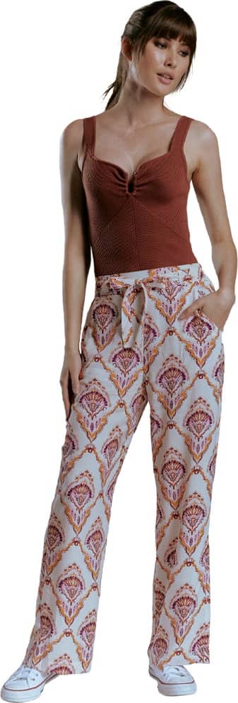 PANTALON CASUAL PIERNA ANCHA CINTURA ALTA