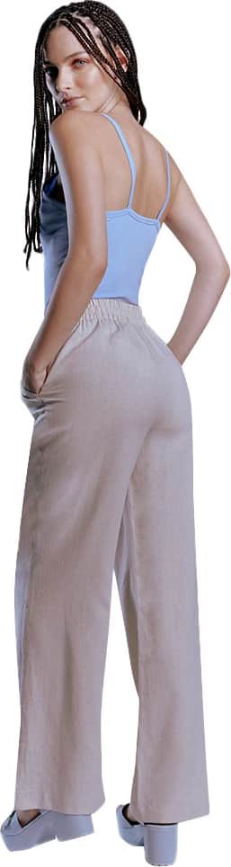PANTALON CASUAL PIERNA ANCHA CINTURA ALTA
