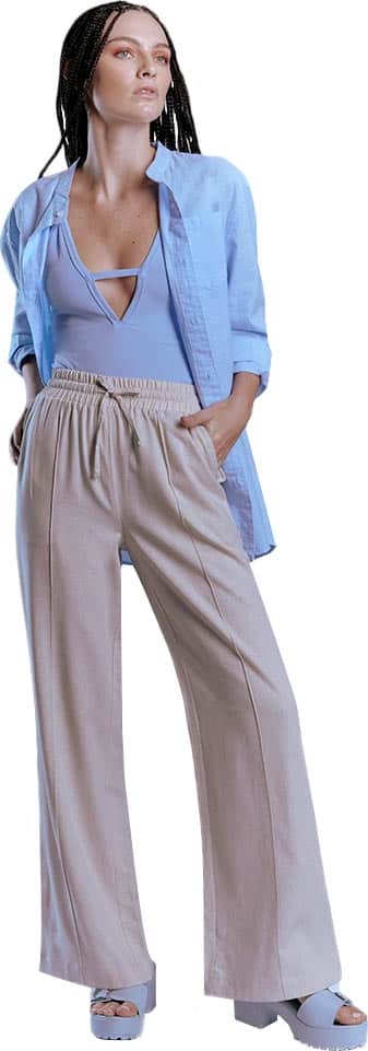 PANTALON CASUAL PIERNA ANCHA CINTURA ALTA