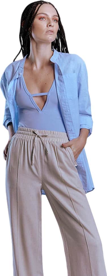 PANTALON CASUAL PIERNA ANCHA CINTURA ALTA