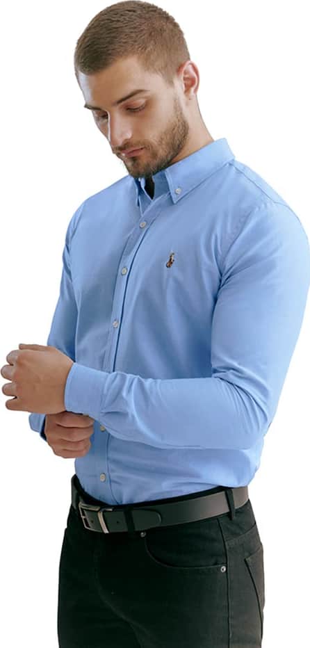 CAMISA REGULAR FIT TELA OXFORD MANGA LARGA