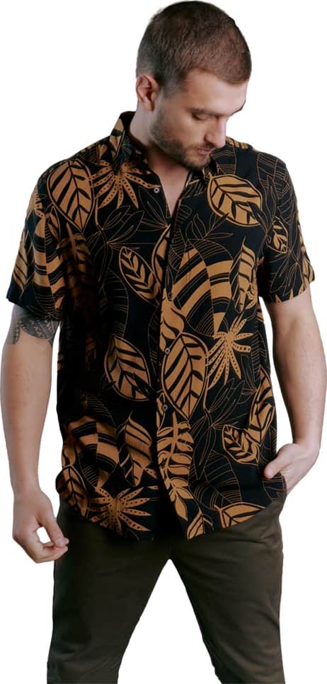 CAMISA REGULAR FIT DE VISCOSA MANGA CORTA