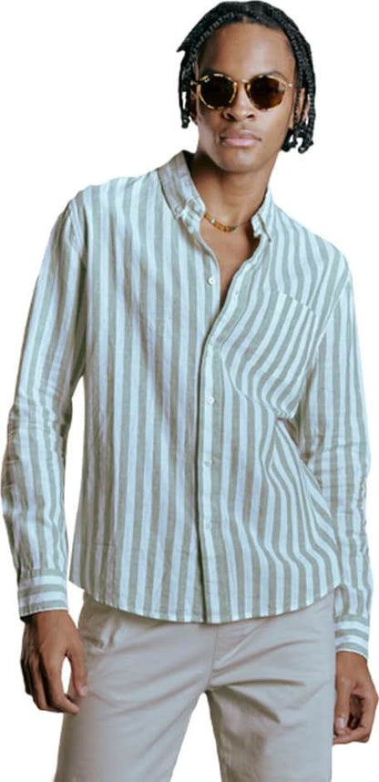 CAMISA  SLIM FIT DE LINO MANGA LARGA