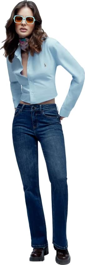 JEANS CORTE CAMPANA SÚPER CINTURA ALTA