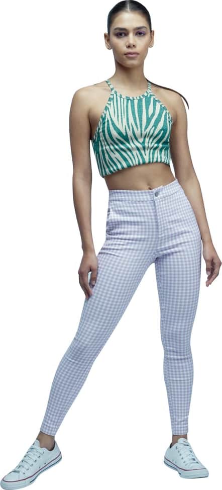 PANTALON CASUAL CORTE SKINNY CINTURA ALTA