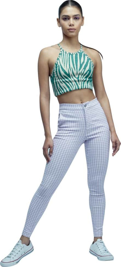 PANTALON CASUAL CORTE SKINNY CINTURA ALTA