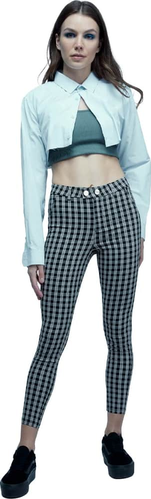 PANTALÓN CASUAL CORTE SKINNY CINTURA ALTA