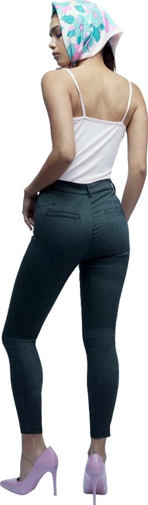 PANTALÓN CASUAL CORTE SKINNY CINTURA ALTA