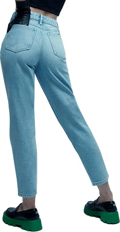 JEANS CORTE MOM SÚPER CINTURA ALTA