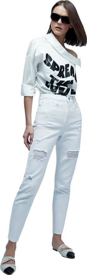 JEANS CORTE MOM SÚPER CINTURA ALTA