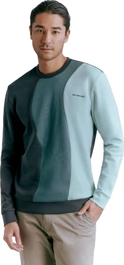 SUDADERA DE MODA C/COMBINACION CUELLO REDONDO