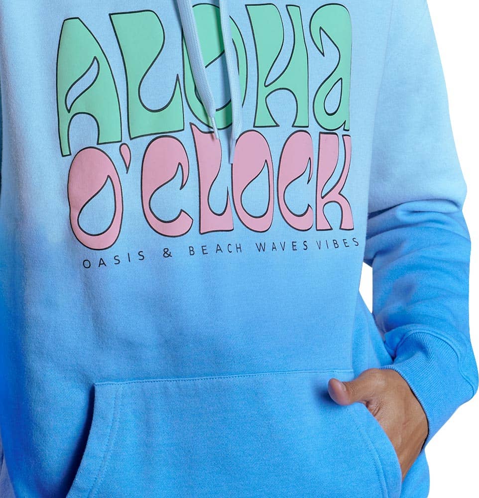 SUDADERA DE MODA DEGRADADA CON ESTAMPADO Y CAPUCHA