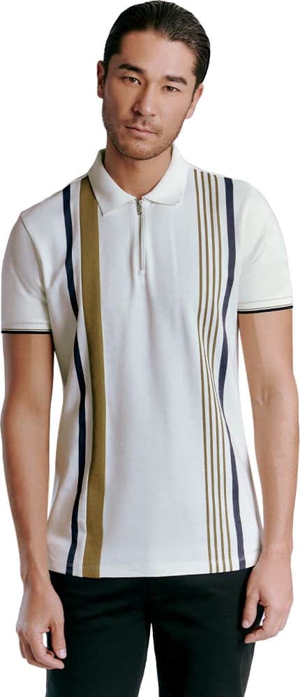PLAYERA DE MODA A RAYAS TIPO POLO