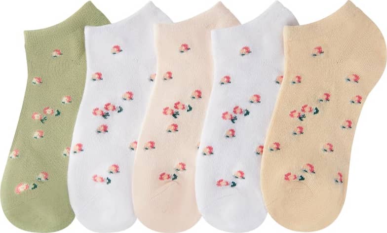 SET 5 PARES TINES DE DAMA CON FLORES