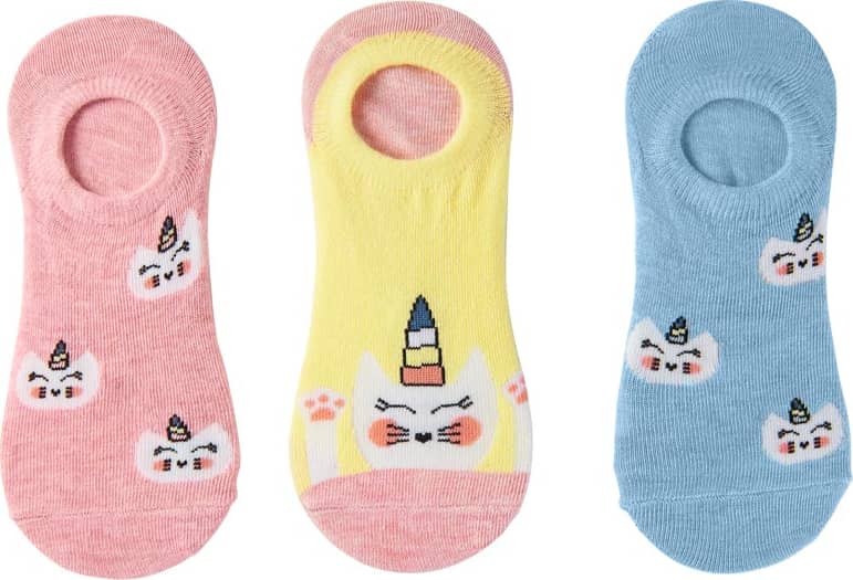 SET 3 PARES PROTECTOPIE DE DAMA CON UNICORNIOS