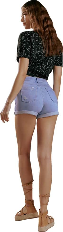 SHORT C/DESTROYER DENIM STRETCH