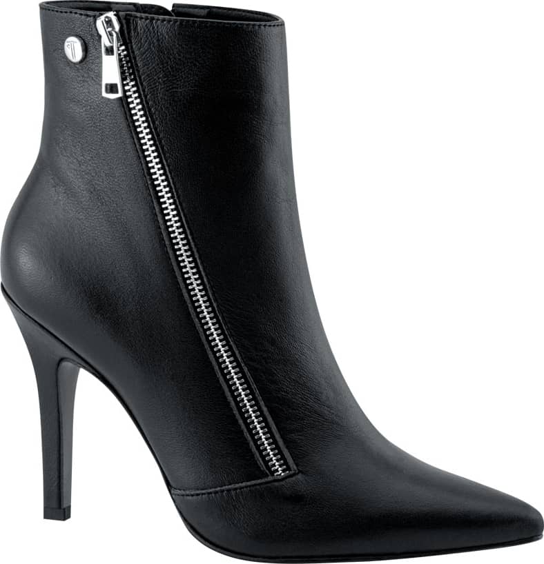 BOTA CORTA PIEL PUNTAL TACÓN DELGADO