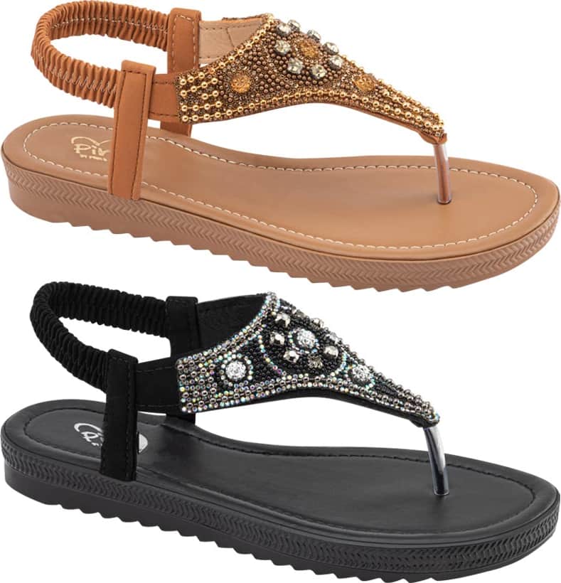 KIT SANDALIA PLANAS CON BRILLOS