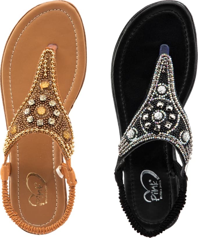 KIT SANDALIA PLANAS CON BRILLOS