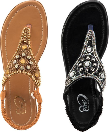 KIT SANDALIA PLANAS CON BRILLOS