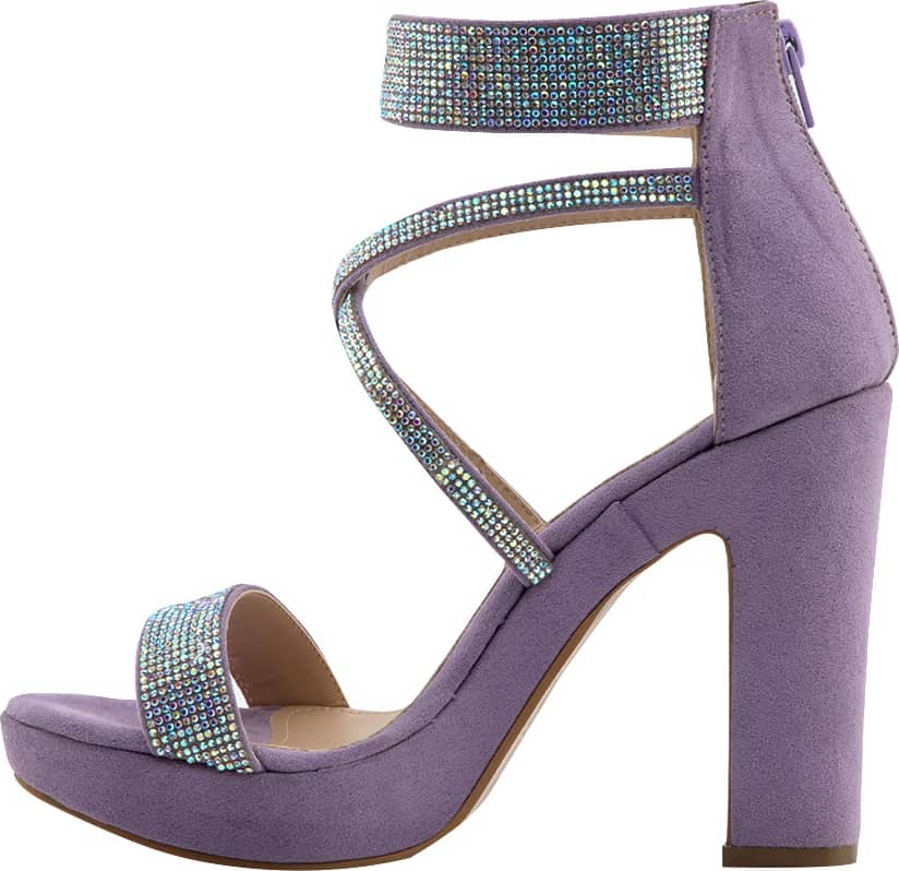 SANDALIA PLATAFORMA TACÓN TIRAS PIEDRAS