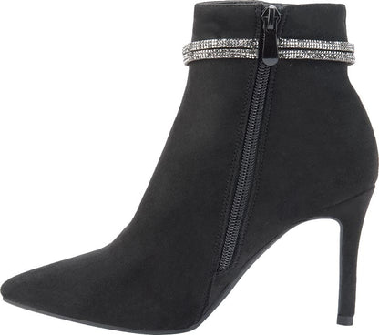 BOTA VESTIR ANTE DETALLE DE PEDRERÍA TACÓN DELGADO