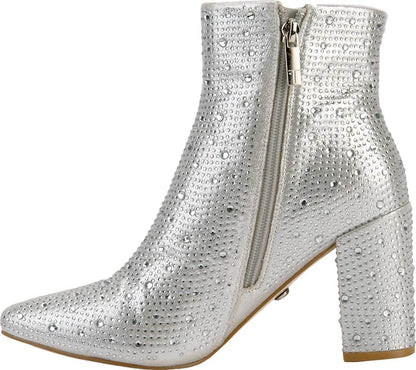 BOTA VESTIR ANTE CON PEDRERIA TACON ANCHO PUNTAL