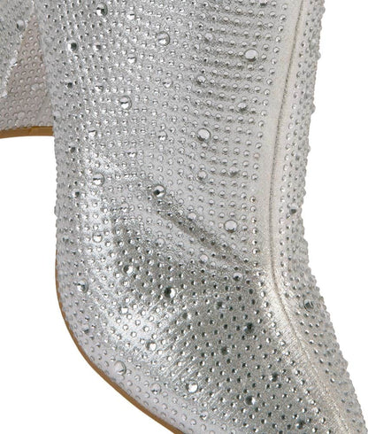 BOTA VESTIR ANTE CON PEDRERIA TACON ANCHO PUNTAL