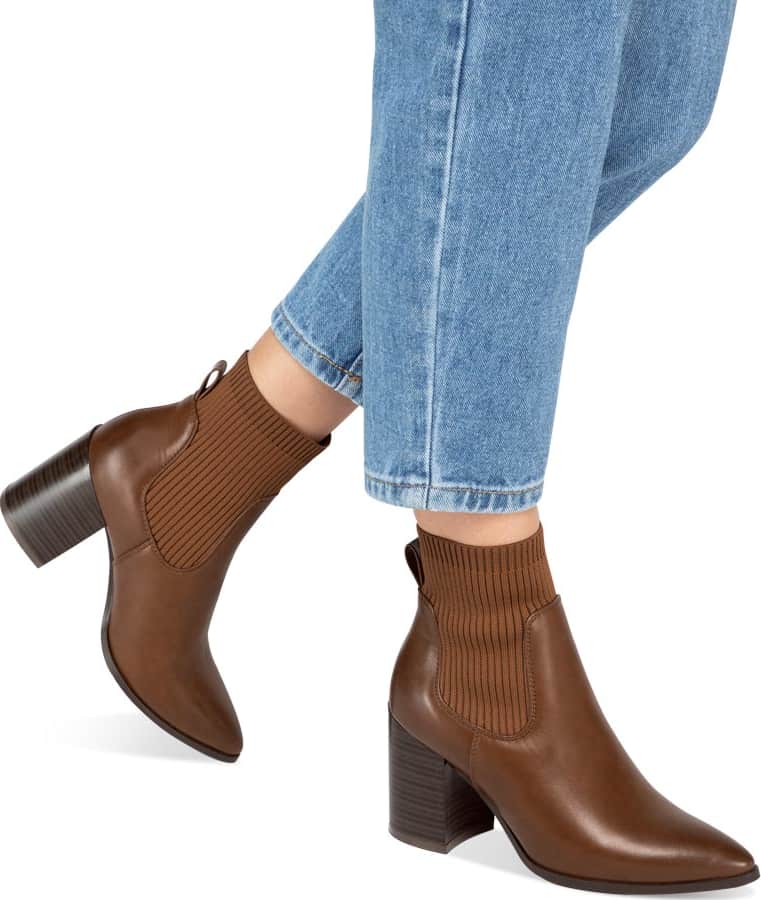 BOTA TEXANA PU CON TUBO DE CALCETIN, PUNTAL