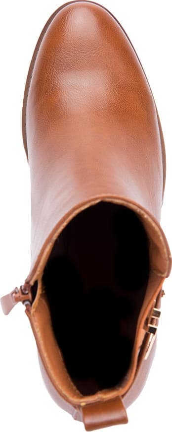 BOTA CASUAL PU DE TACÓN ANCHO HERRAJE METÁLICO