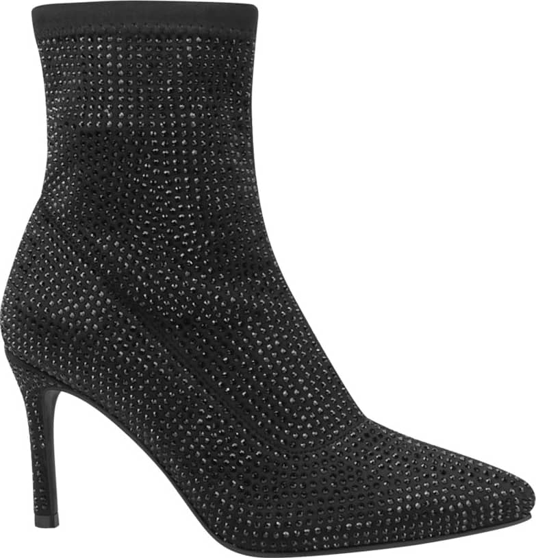 BOTA VESTIR ANTE TUBO STRETCH CON PEDRERÍA TACÓN DELGADO